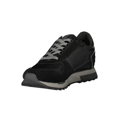 Black Polyester Men Sneaker