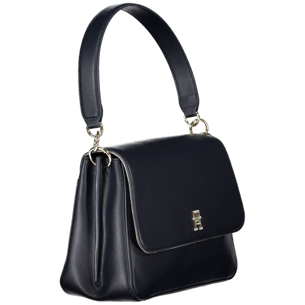 Blue Polyester Women Handbag