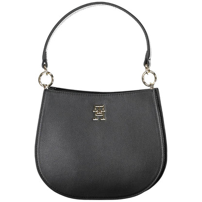 Black Polyester Women Handbag