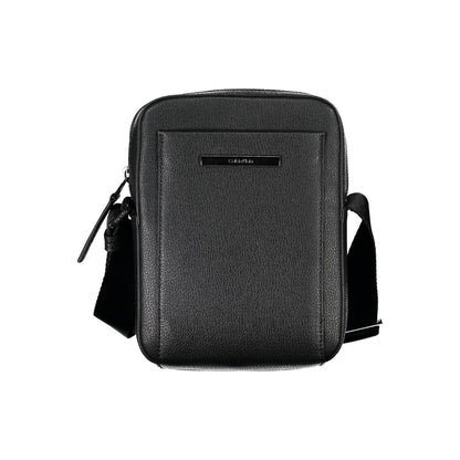 Sleek Black Shoulder Bag with Logo Detail