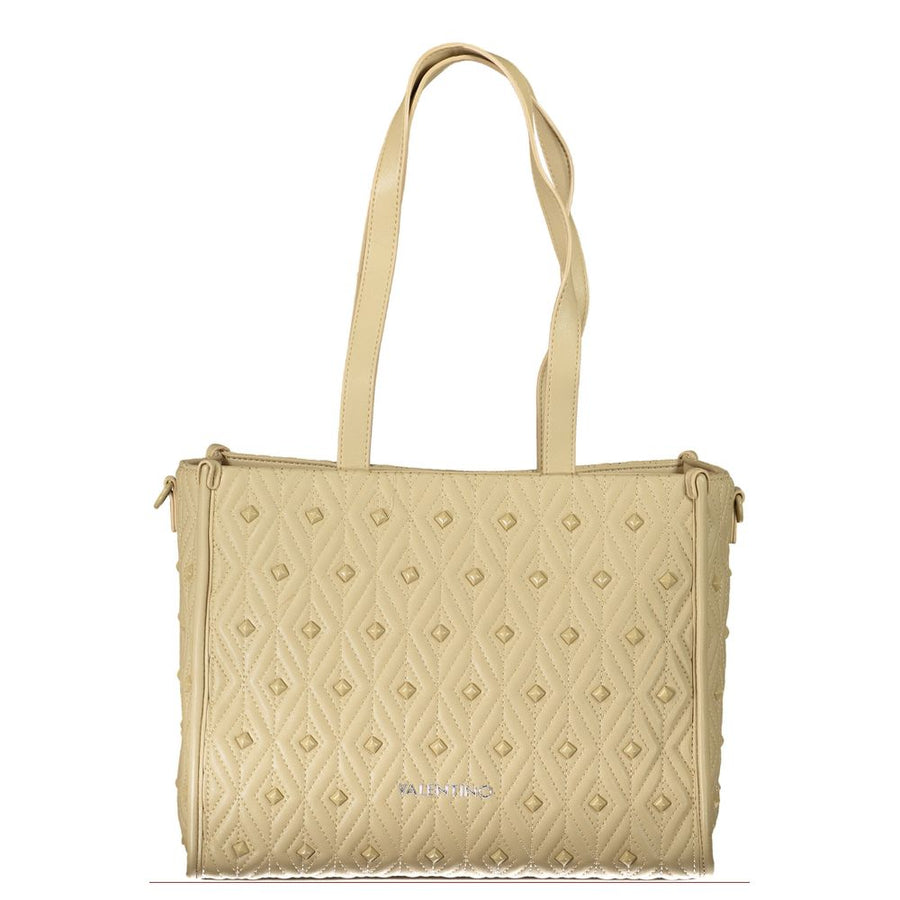 Beige Polyethylene Women Handbag