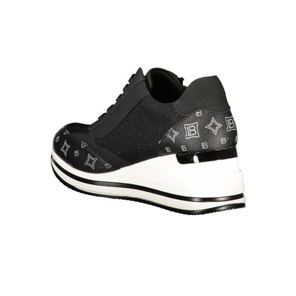 Black Polyester Women Sneaker