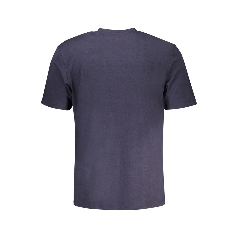 Blue Cotton Men T-Shirt