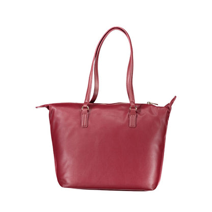 Pink Polyester Women Handbag