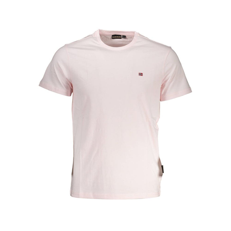 Pink Cotton Men T-Shirt