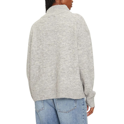 Gray Polyester Cardigan