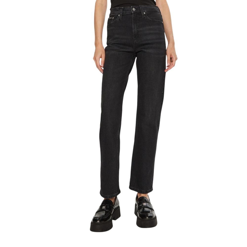 Black Cotton Jeans & Pant