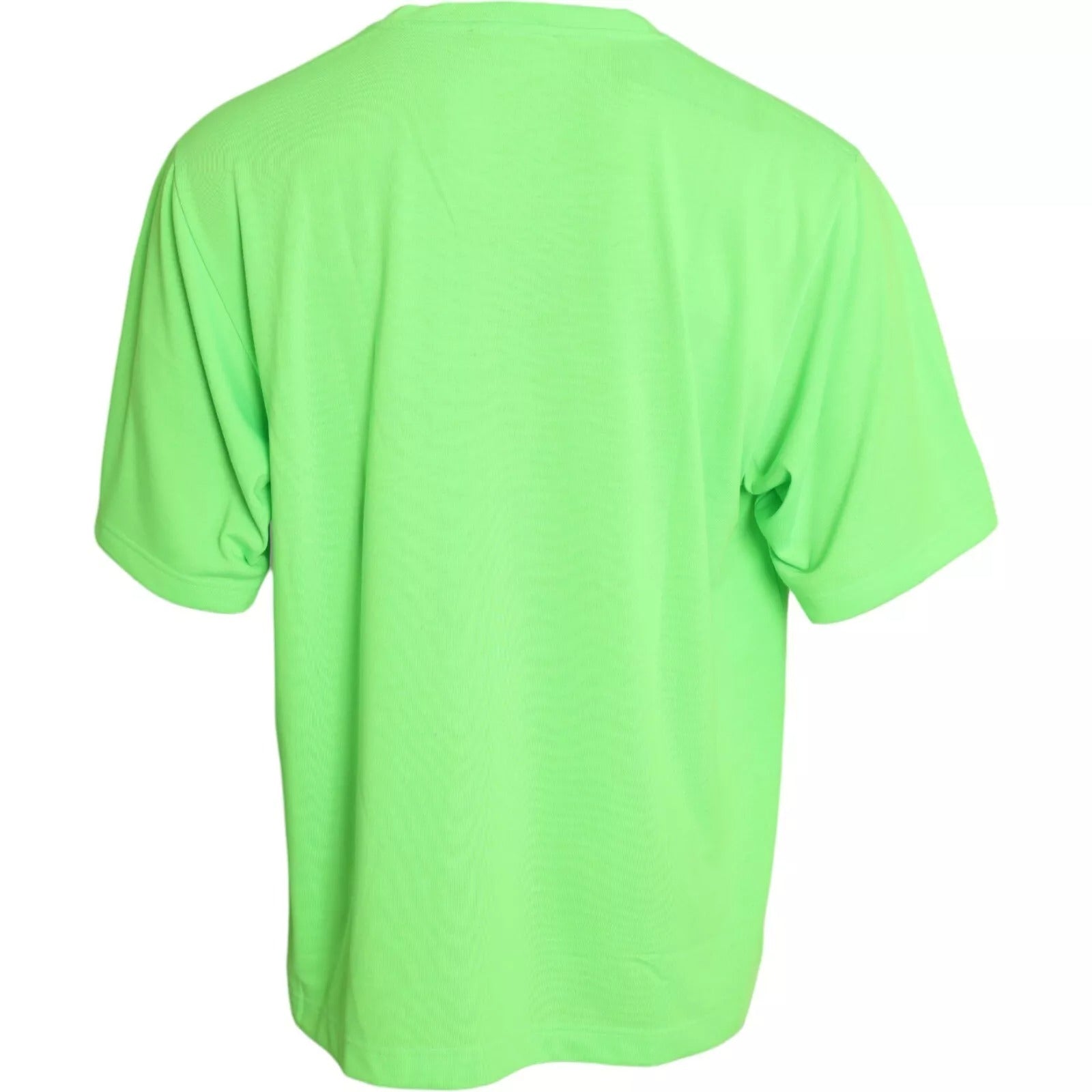 Green Embossed Logo Crew Neck Neon T-shirt