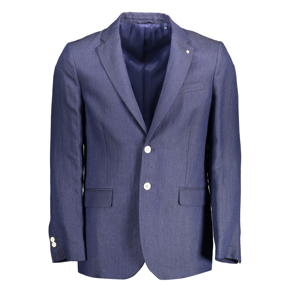 Blue Linen Men Jacket