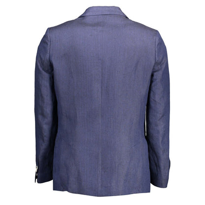 Blue Linen Men Jacket