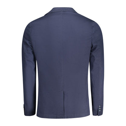 Blue Cotton Mens Jacket