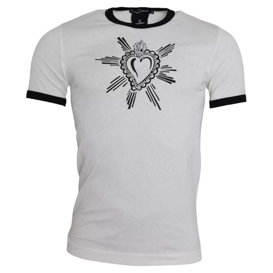 White Sacred Heart Short Sleeve Men T-shirt