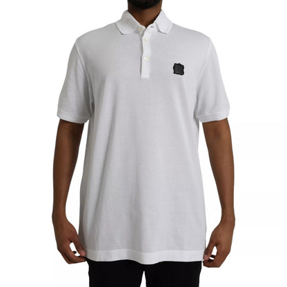 White Logo Collared Short Sleeve T-shirt