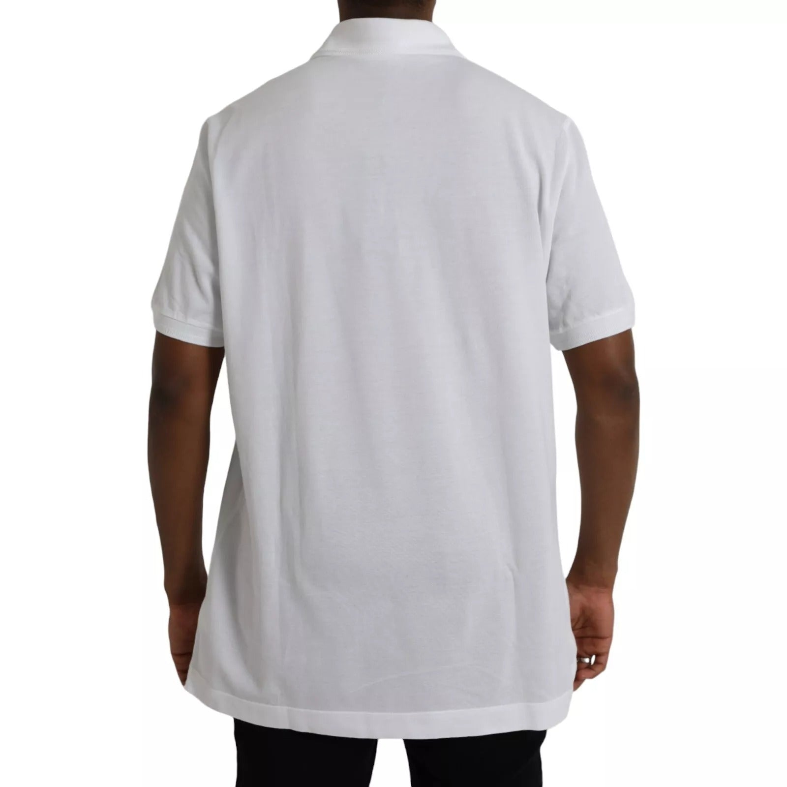 White Logo Collared Short Sleeve T-shirt