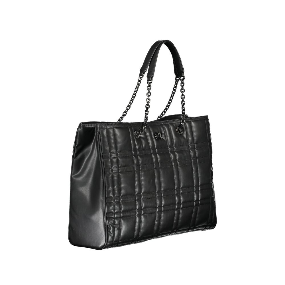 Black Polyester Women Handbag