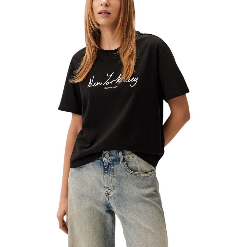 Black Cotton Rigenerato Tops & T-Shirt