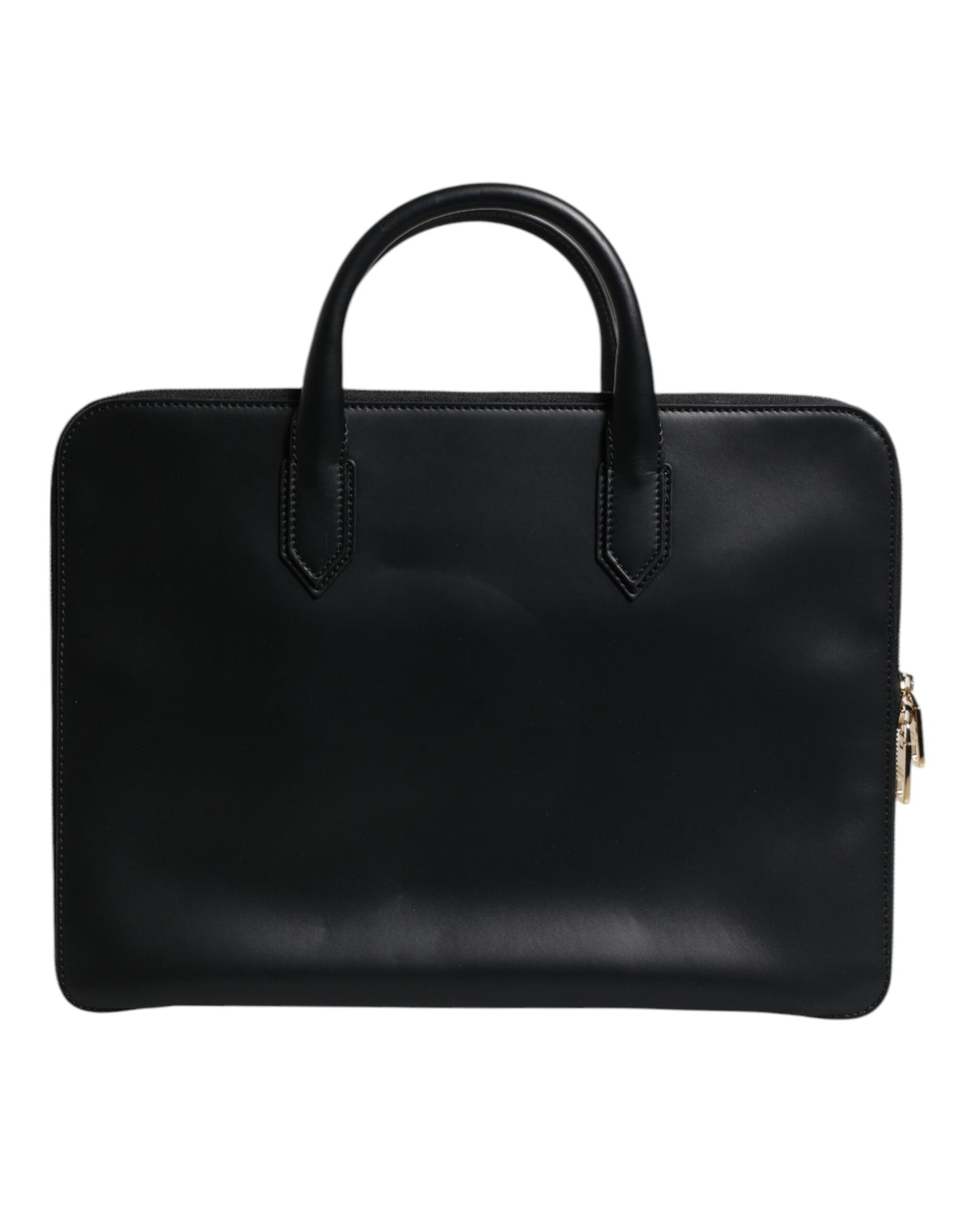 Black Calfskin Heat Pressed Logo Monreale Briefcase Bag