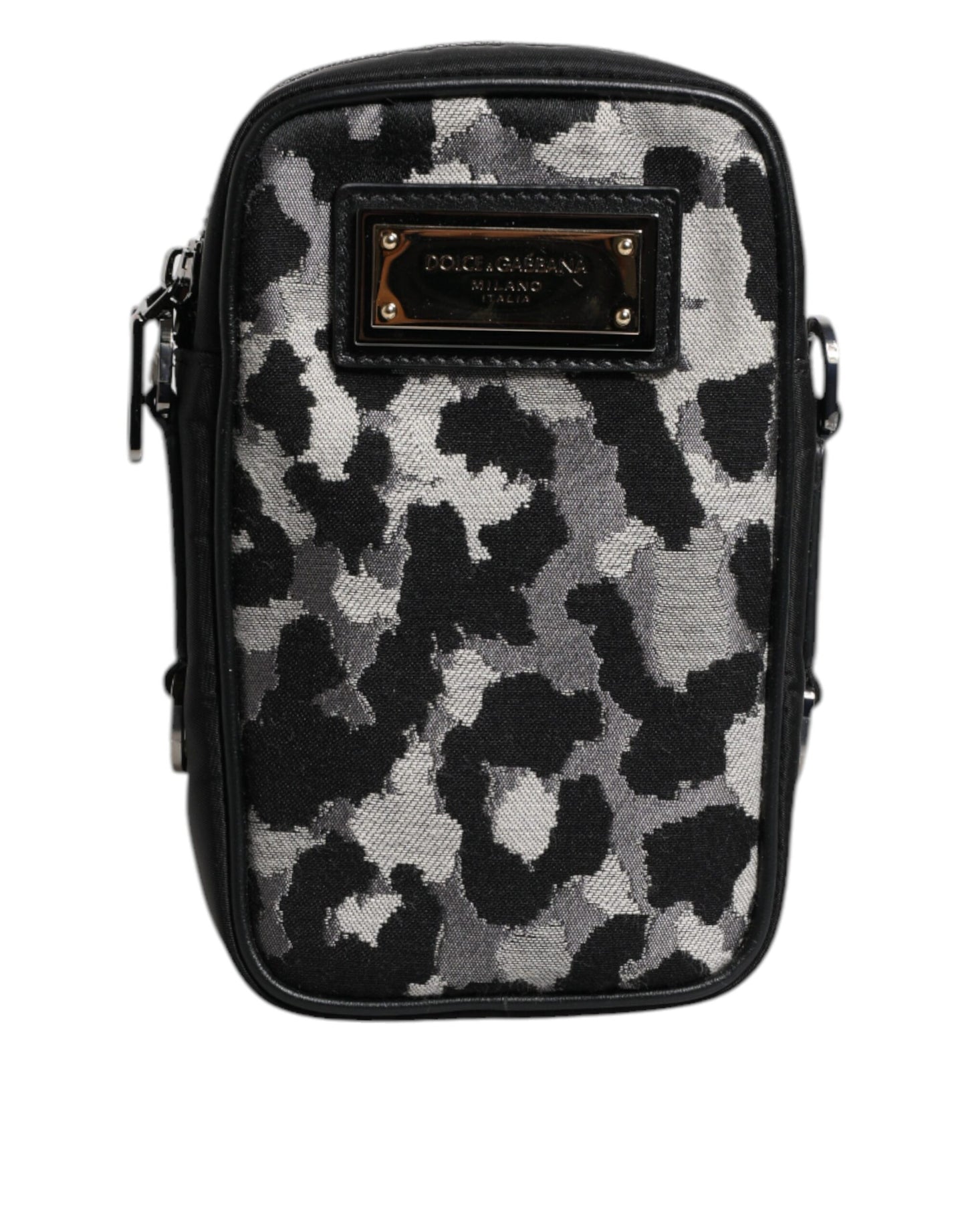 Multicolor Camouflage Jacquard Logo Plaque Crossbody Bag