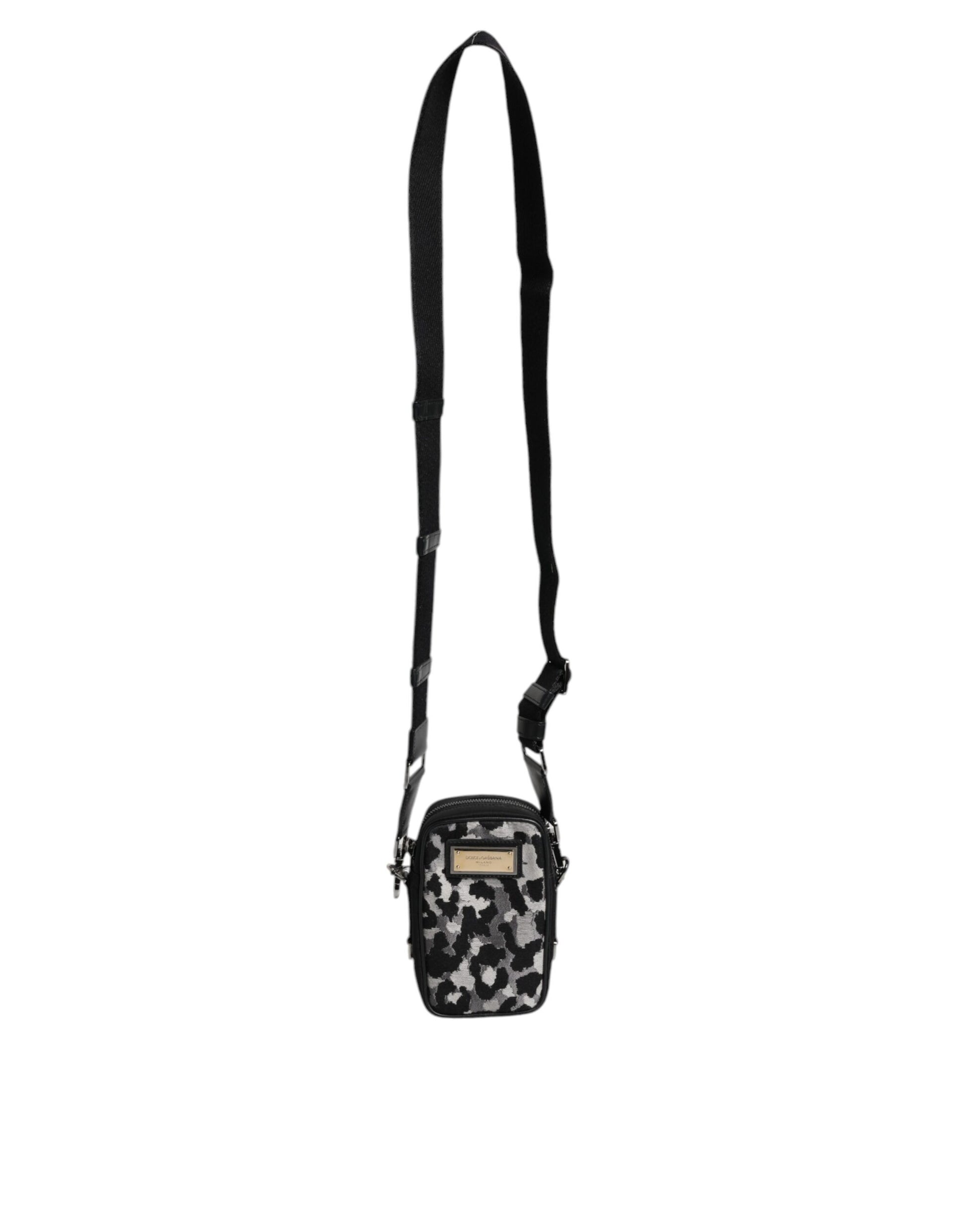 Multicolor Camouflage Jacquard Logo Plaque Crossbody Bag