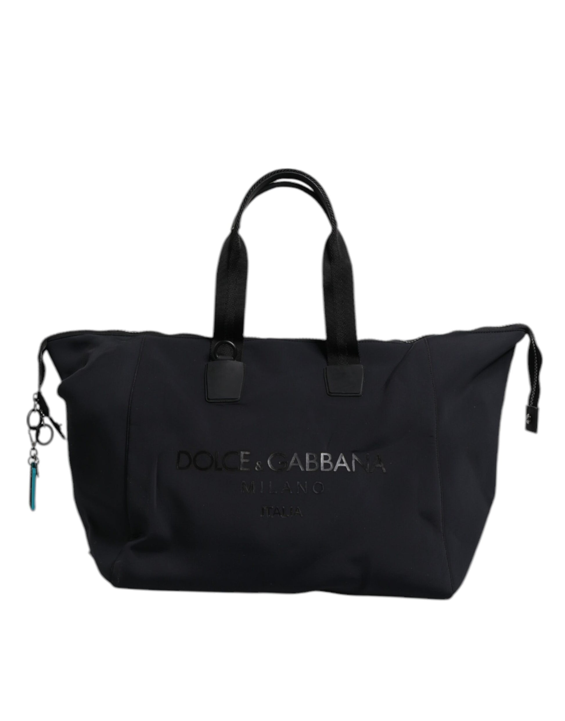 Black Canvas DG Logo Print Shopping Hand Tote Bag