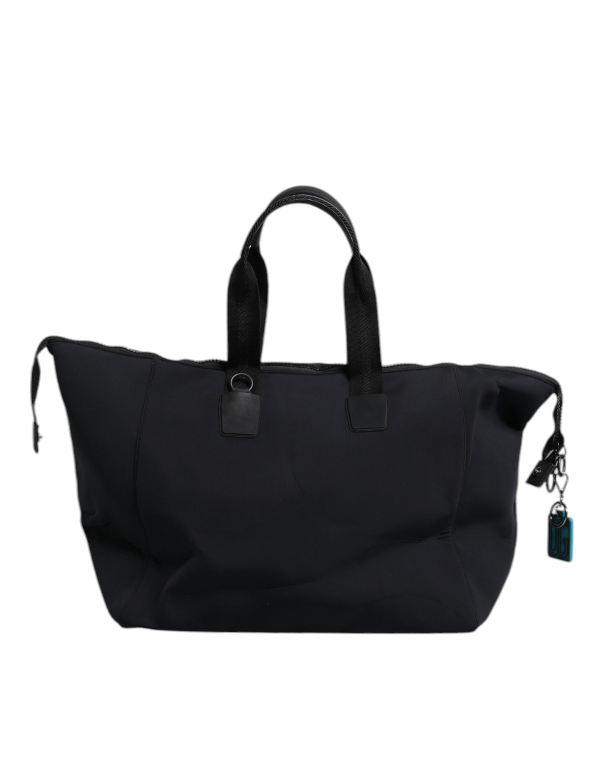 Black Canvas DG Logo Print Shopping Hand Tote Bag