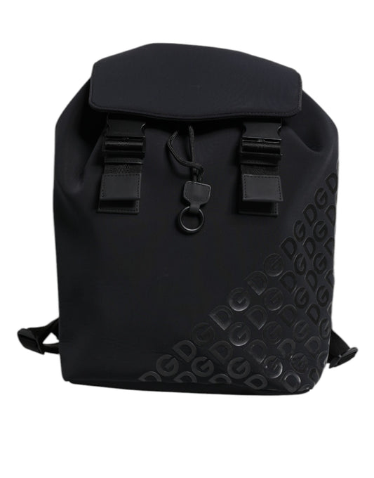 Black Neoprene Nylon DG Logo School Backpack Bag