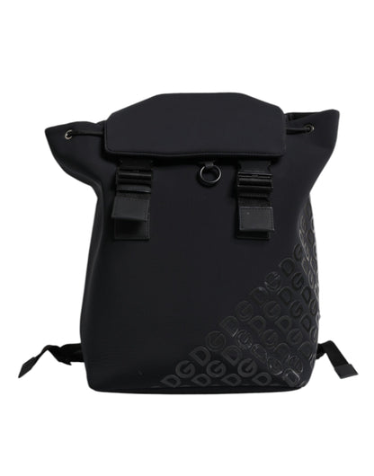 Black Neoprene Nylon DG Logo School Backpack Bag