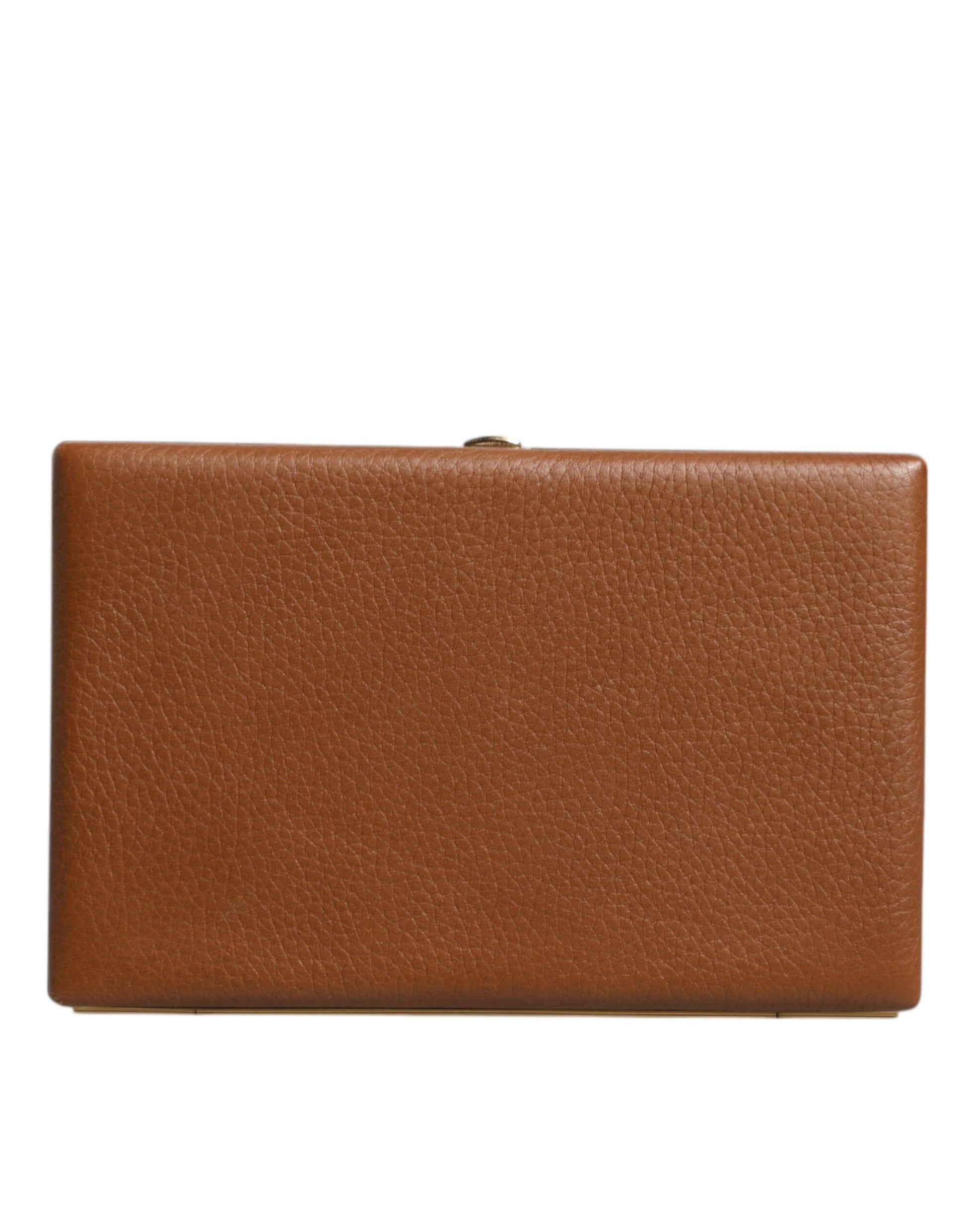 Brown Leather Clutch Evening Crossbody Bag