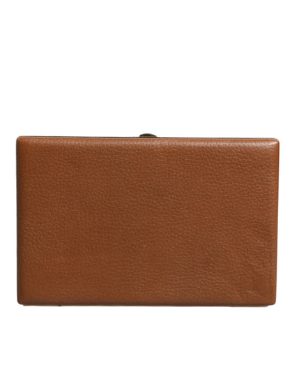 Brown Leather Clutch Evening Crossbody Bag