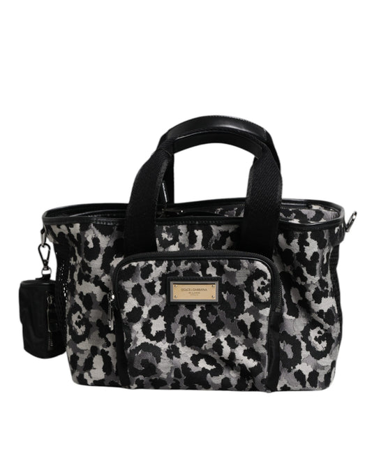 Multicolor Leopard Print Pet Carry Logo Plaque Bag