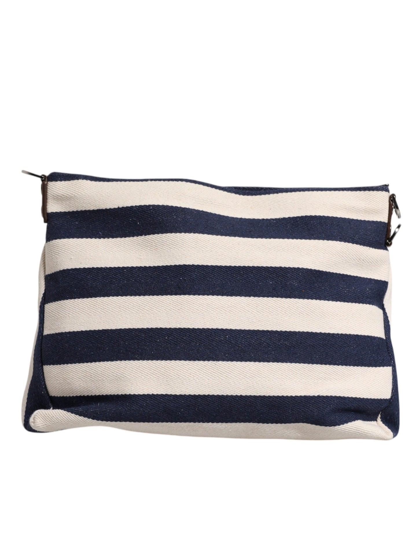 Blue White Stripes Logo Plaque Tote Bag