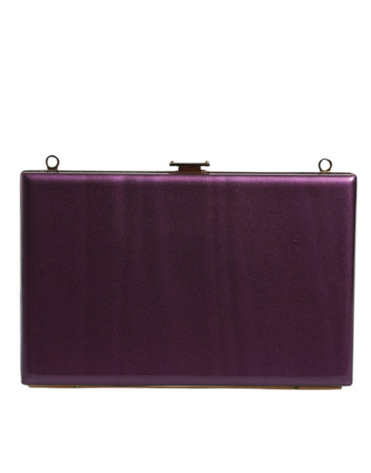 Purple Leather Clutch Evening Crossbody Bag