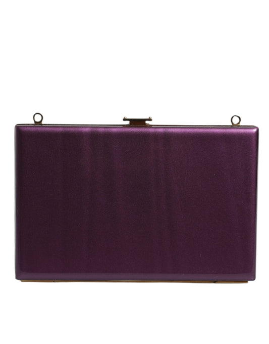 Purple Leather Clutch Evening Crossbody Bag