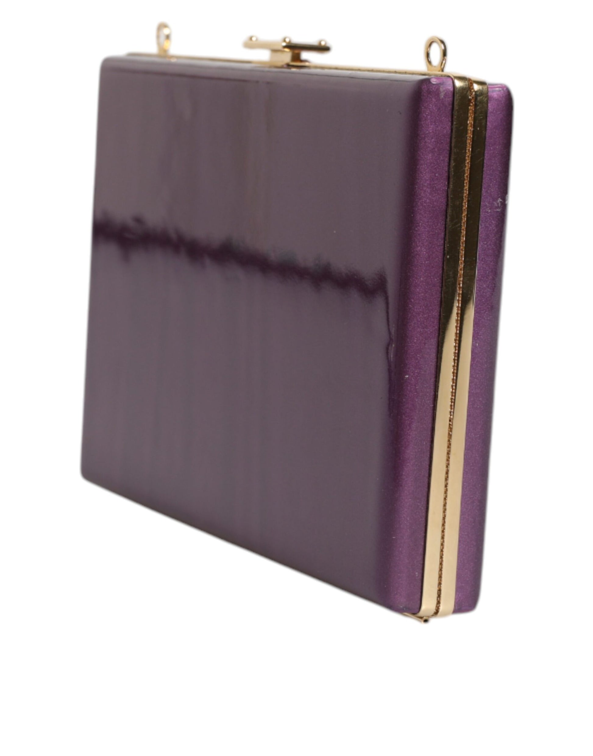 Purple Leather Clutch Evening Crossbody Bag