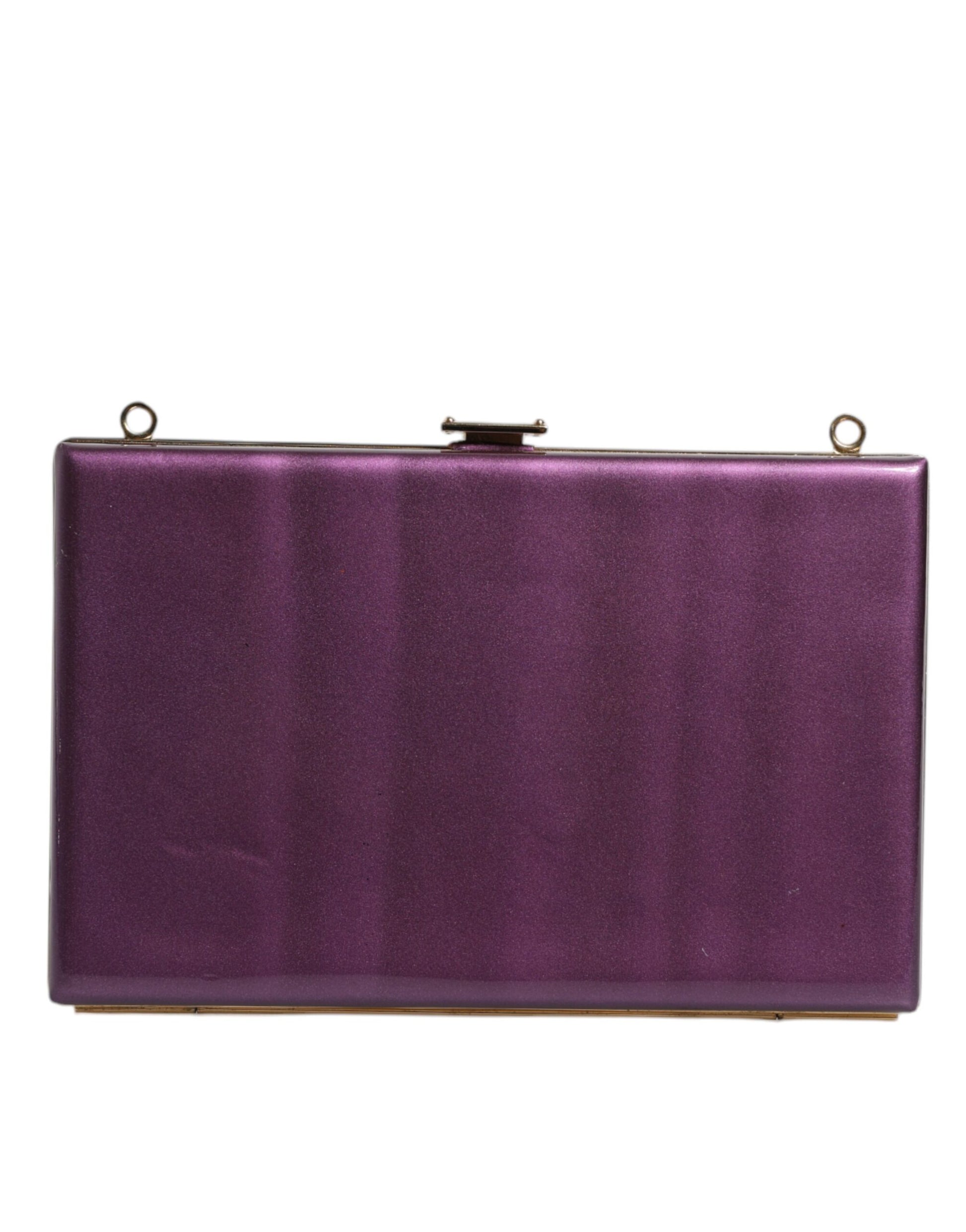 Purple Leather Clutch Evening Crossbody Bag