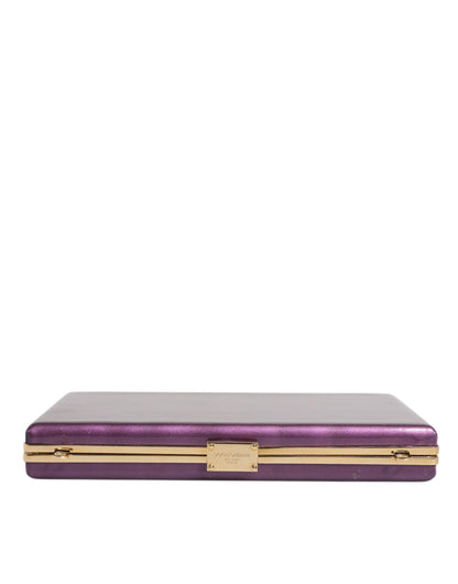 Purple Leather Clutch Evening Crossbody Bag