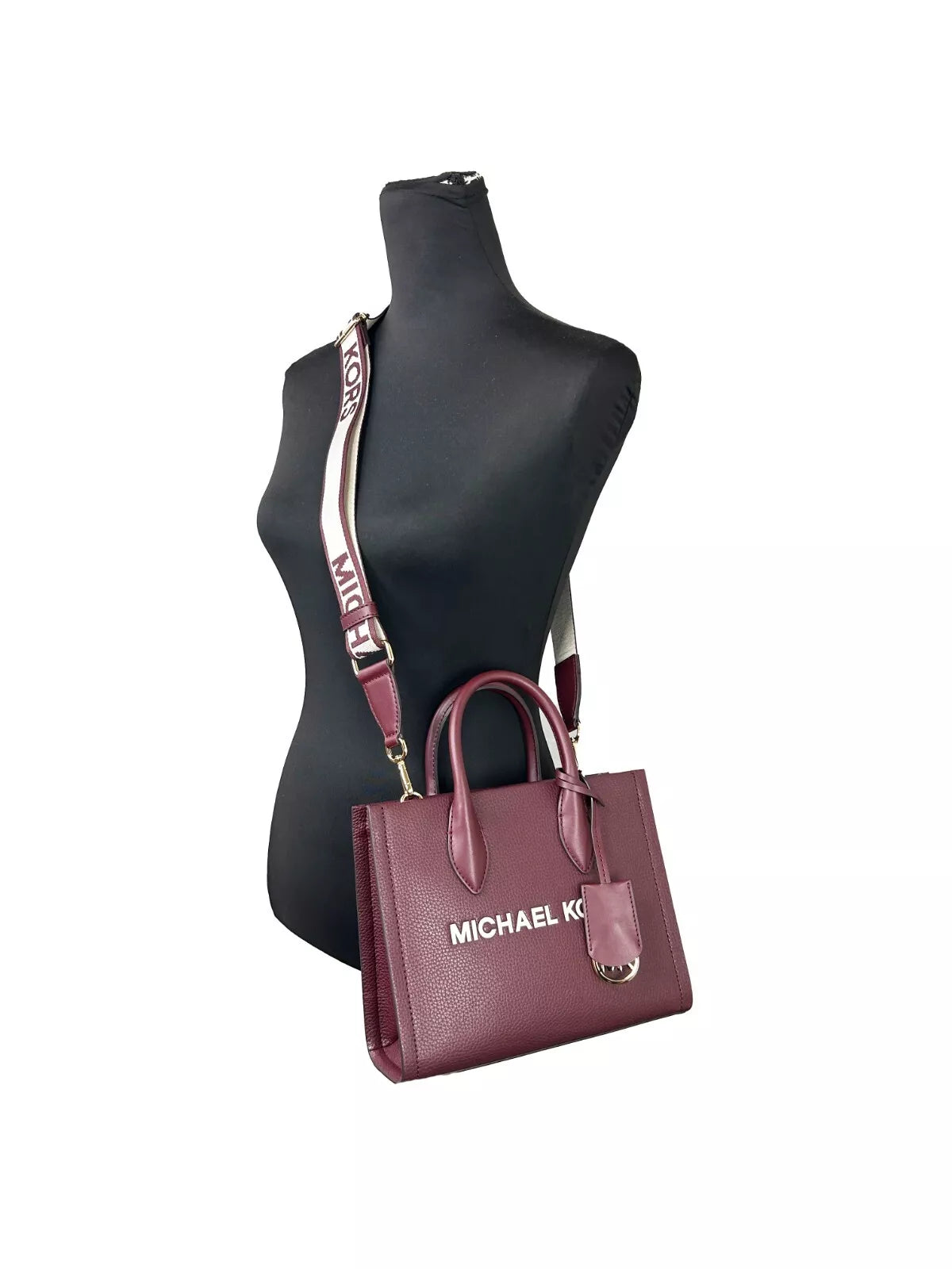 Mirella Small Top Zip Tote Bag Maroon