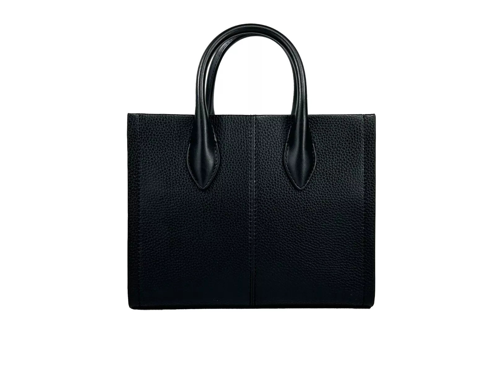 Mirella Leather Small Top Zip Tote Bag Black