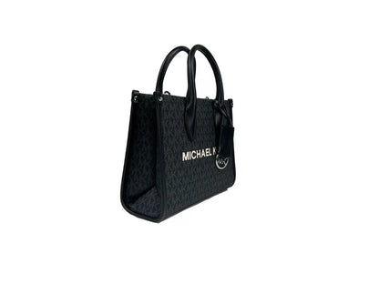 Mirella Signature Small Top Zip Tote Bag Black