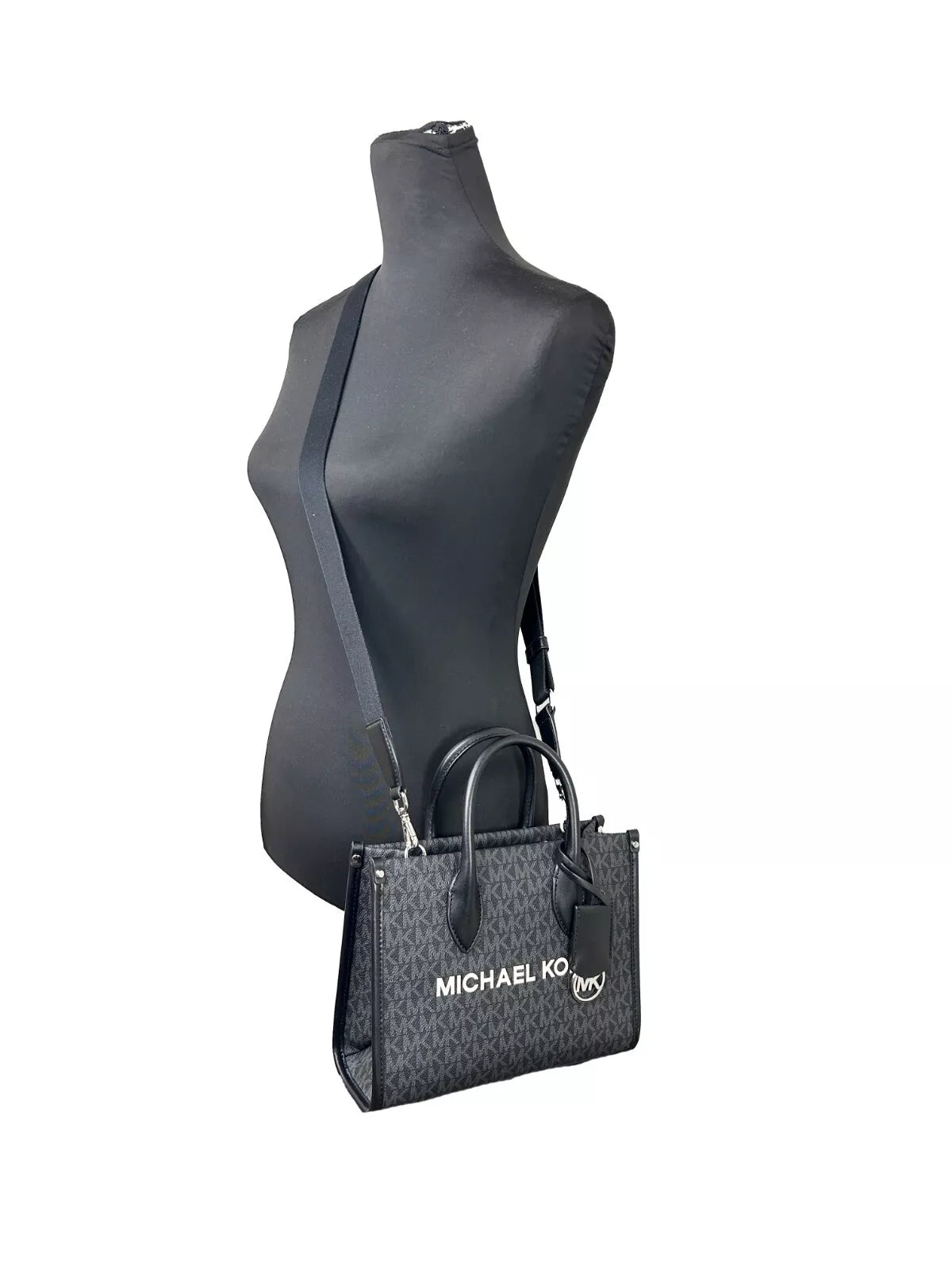 Mirella Signature Small Top Zip Tote Bag Black