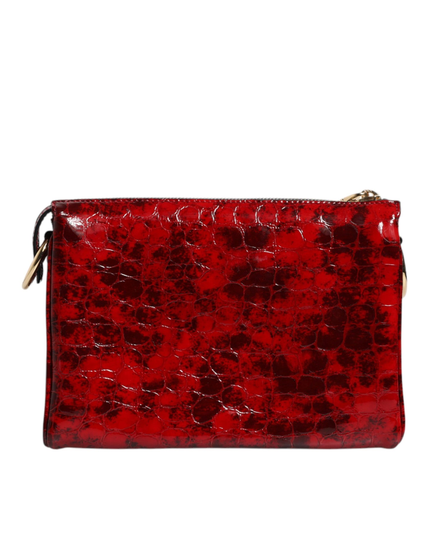 Red Exotic Leather DG Logo Women Crossbody Bag