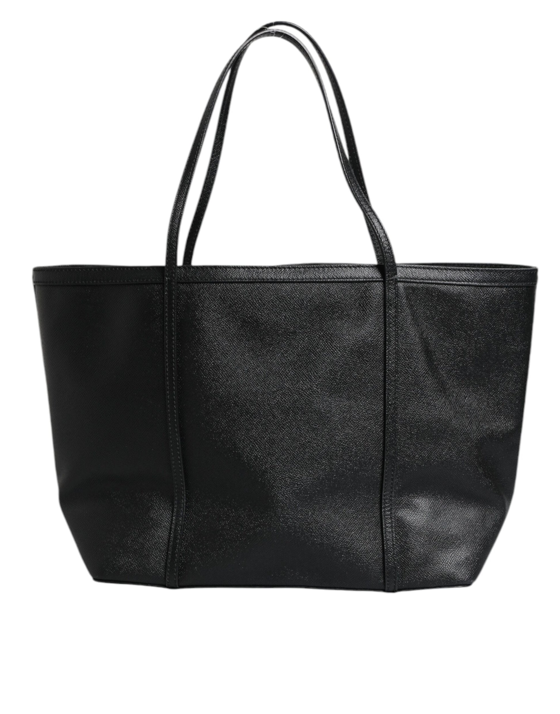 Black Leather Miss Escape Shopping Tote Bag