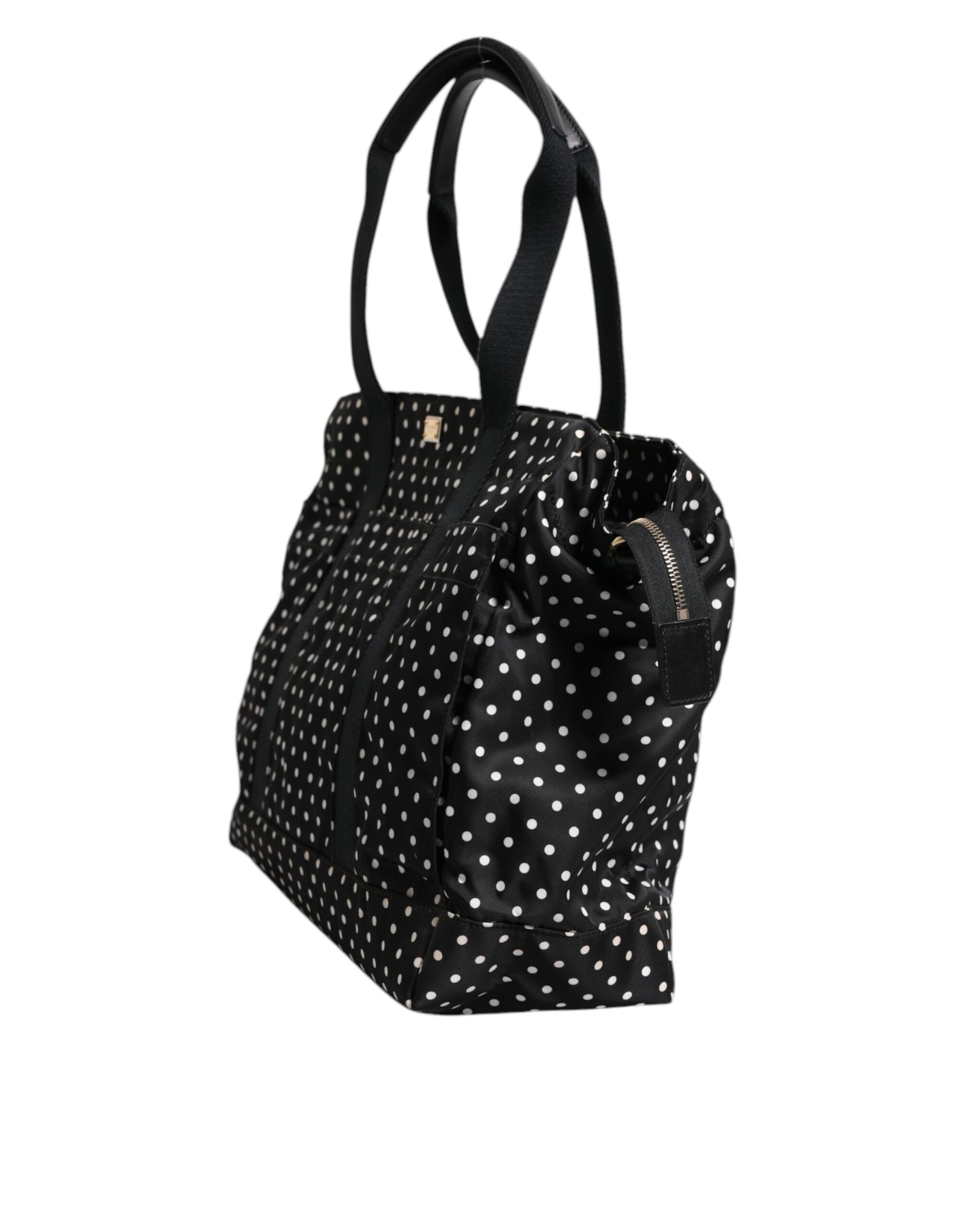 Black PolkaDot Nylon Shoulder Baby Tote Diaper Bag