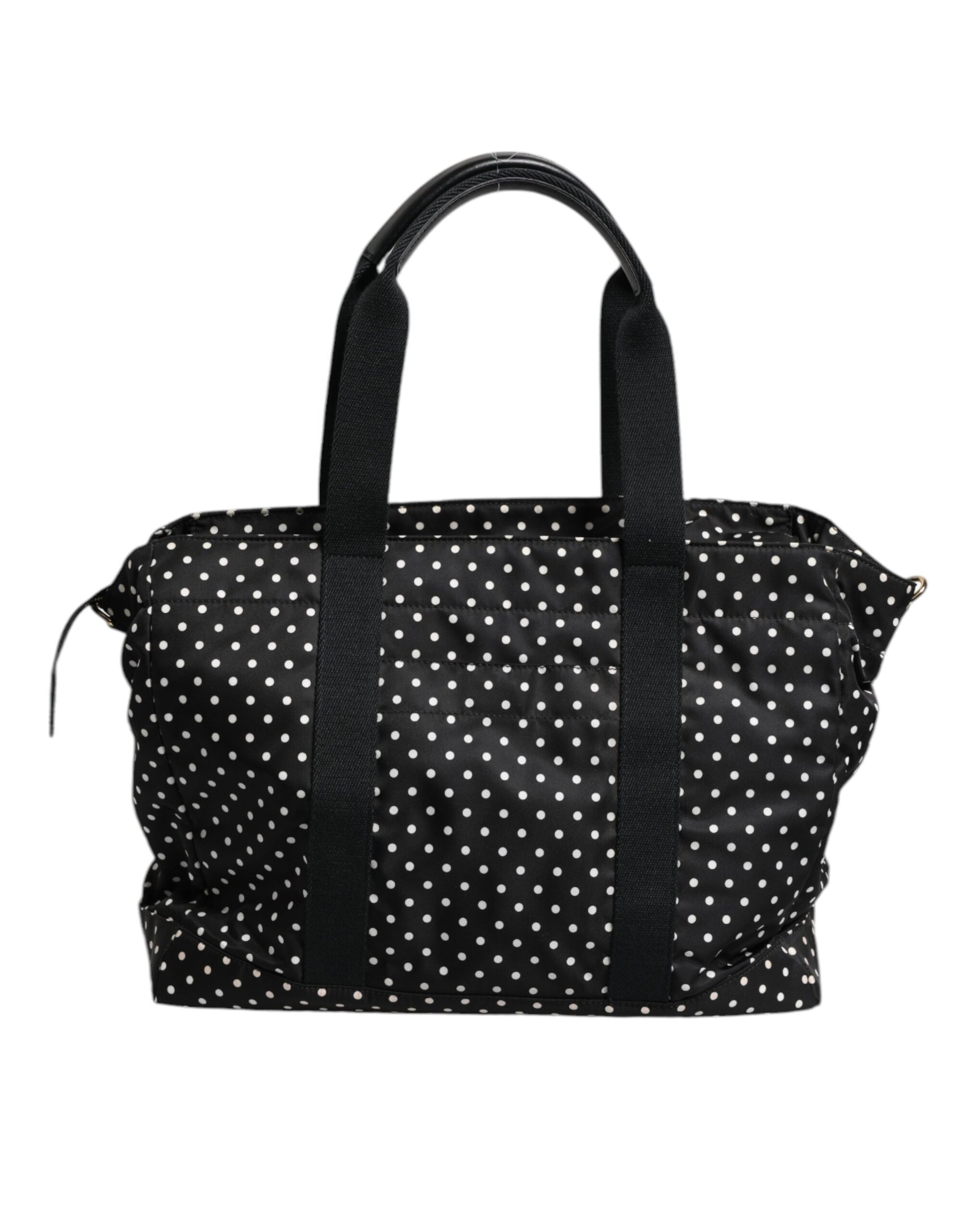 Black PolkaDot Nylon Shoulder Baby Tote Diaper Bag