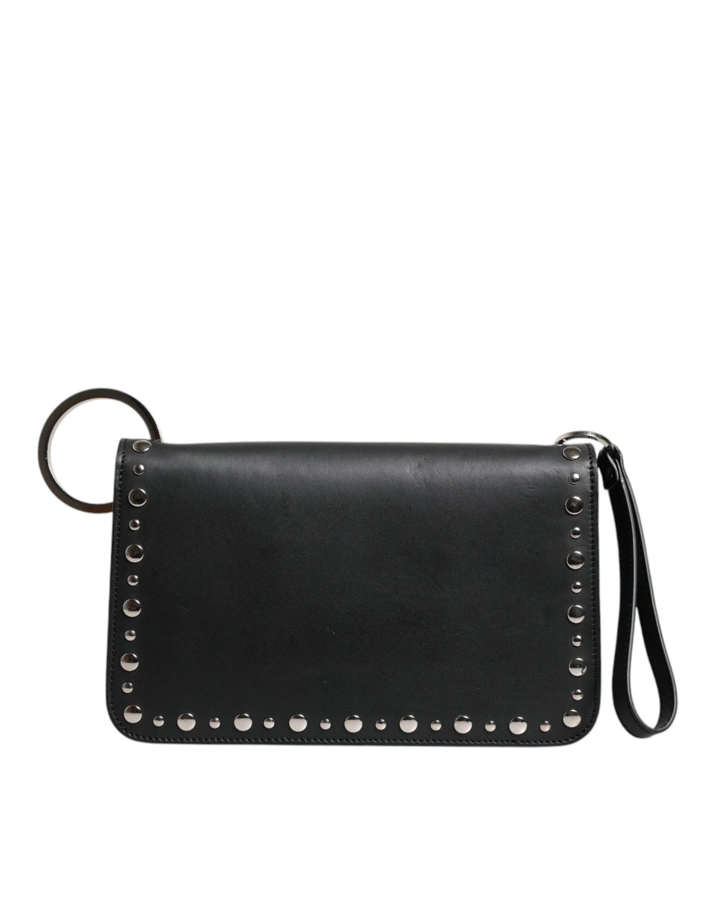 Black Small Leather Studded Shoulder Crossbody Bag