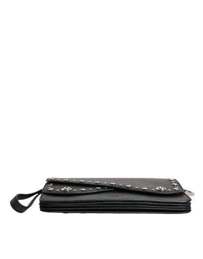 Black Small Leather Studded Shoulder Crossbody Bag