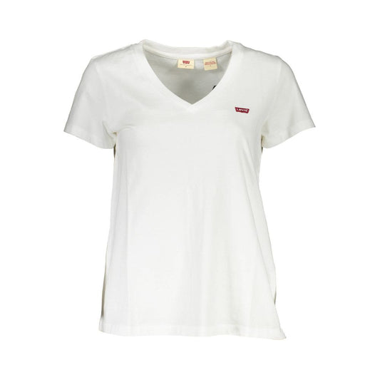 White Cotton Women T-Shirt