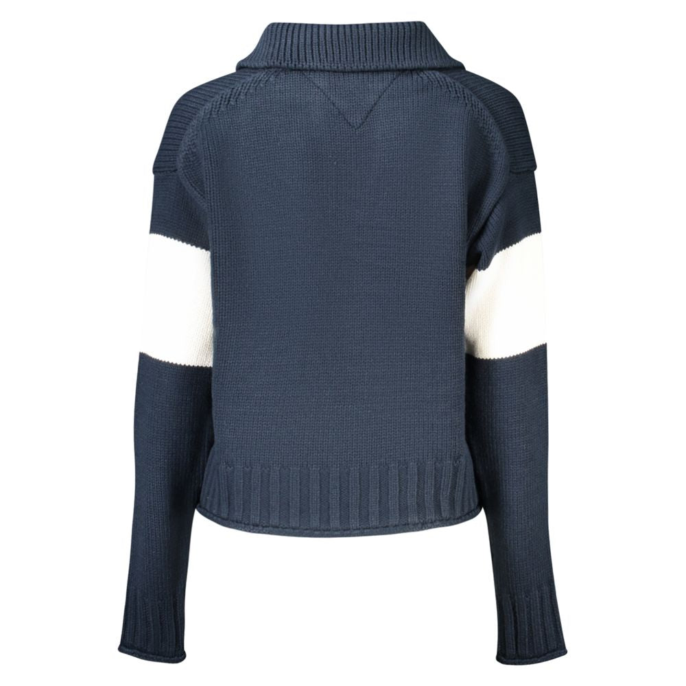 Blue Acrylic Women Sweater