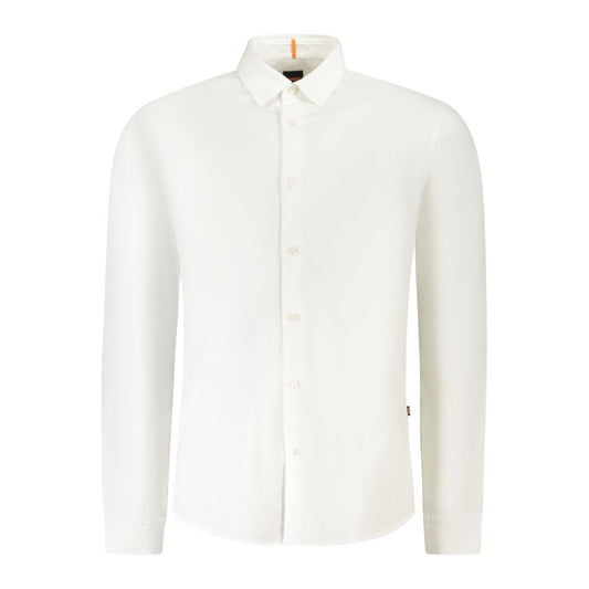 White Cotton Men Shirt