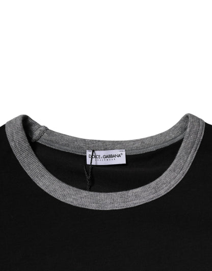 Black Cotton DG Sport Crew Neck T-shirt